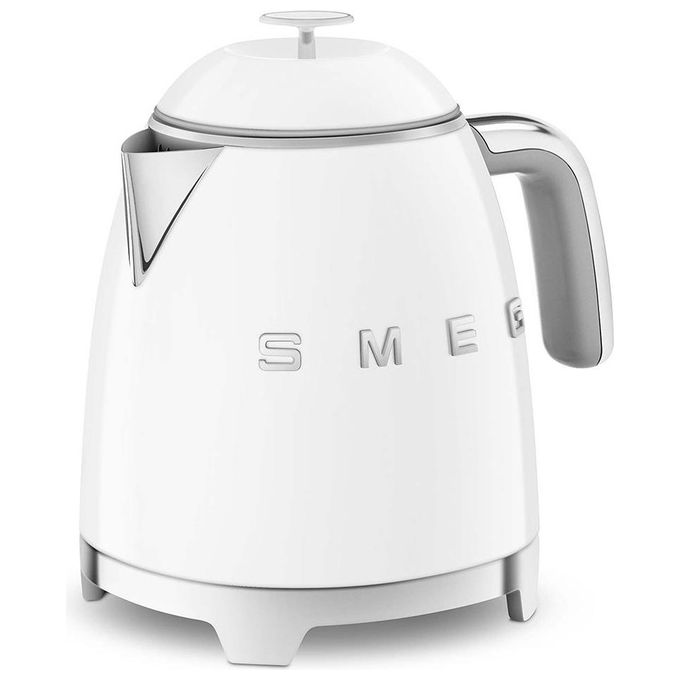 05WHEU - Bollitore elettrico 0,8 L, 1 400 W, corpo doppia parete acciaio inox-plastica, autospegnimento e protezione contro il funzionamento a secco, filtro anticalcare rimovibile, Bianco lucido (estetica 50's Style)