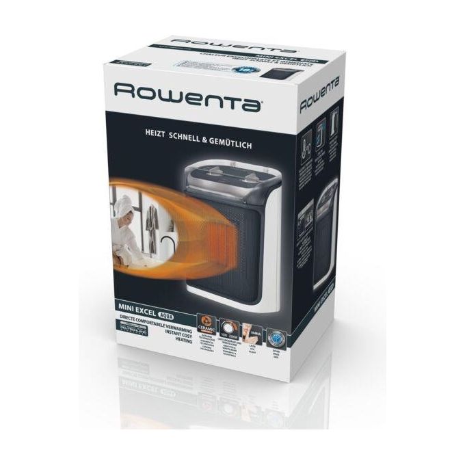 Rowenta Mini Excel Aqua SO9281F0 Stufetta Elettrica Interno Bianco 2000W Riscaldatore Ambiente Elettrico con Ventilatore