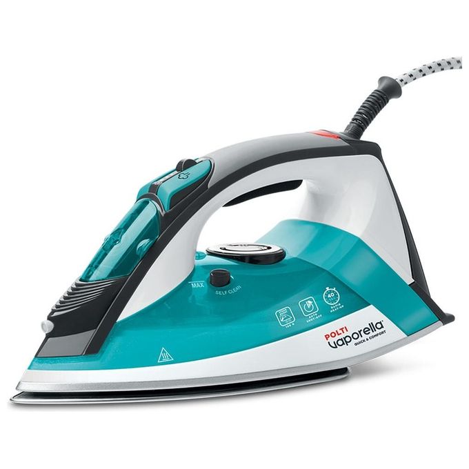 Polti Vaporella QuickandComfort QC120 Ferro da Stiro con Piastra in Acciaio Inossidabile Impugnatura con Cuscinetto Soft Touch 2200W