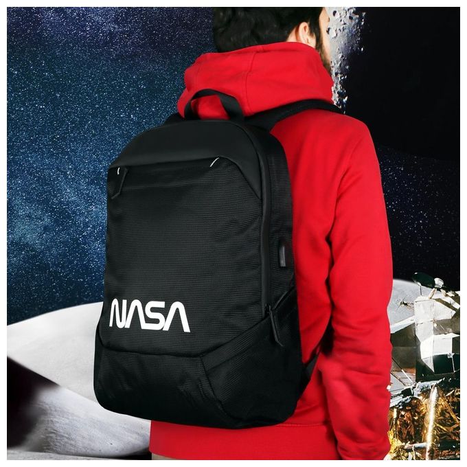 Atlantis BackPack The Moon Project NASA Worm Zaino per Notebook 15.6'' Porta USB per Battery Bank Vano Ultracapiente 25 Litri Tasca Portaoggetti Aggancio Trolley