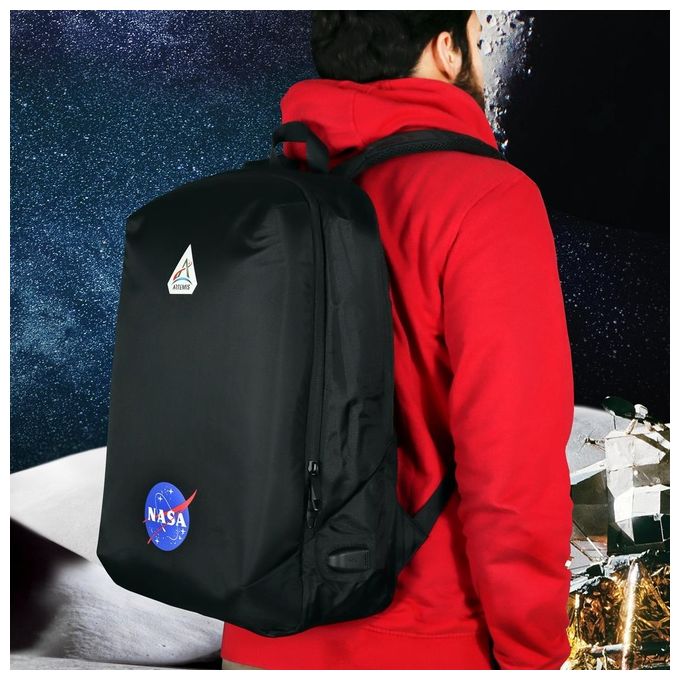 Atlantis BackPack The Moon Project NASA Artemis Zaino per Notebook 15.6'' Porta USB per Battery Bank Vano Ultracapiente 25 Litri Tasca Portaoggetti Aggancio Trolley