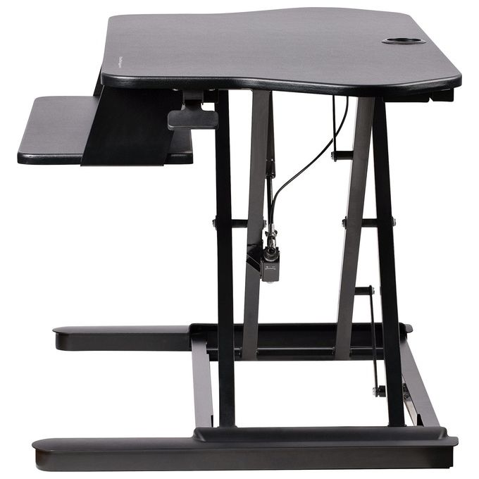 StarTech.com Scrivania ad Angolo Sit Stand con Vassoio per Tastiera Supporta Due Monitor