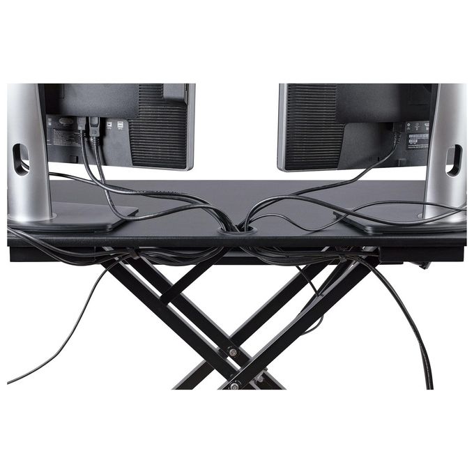 StarTech.com Scrivania ad Angolo Sit Stand con Vassoio per Tastiera Supporta Due Monitor