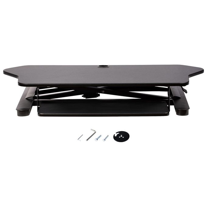 StarTech.com Scrivania ad Angolo Sit Stand con Vassoio per Tastiera Supporta Due Monitor