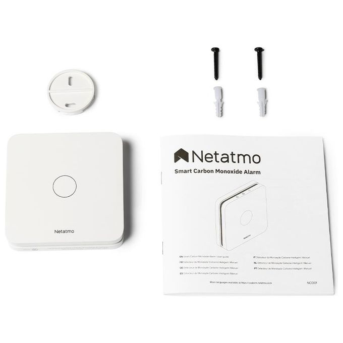 Netatmo Rilevatore Di Monossido Di Carbonio Intelligente, Wi-Fi, Autonomia Di 10 Anni, Allarme Da 85 Db, Certificazioni En 50291 E Nf, Nco-It, ?Udibile, Bianco, ?10 x 2.3 x 10 cm 390 grammi