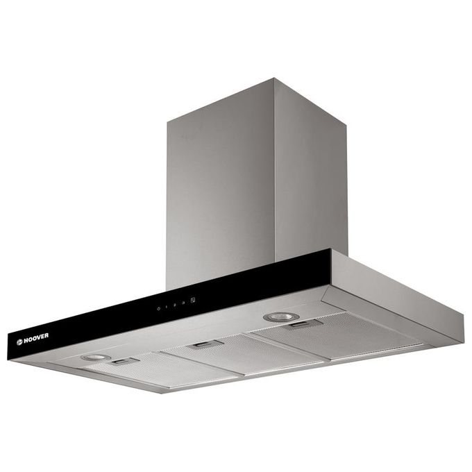 Hoover HBVS985TX - Cappa a parete, aspirante, 90 cm, 620 m³-h, Classe C, 67 dB, comandi elettronici, 3 velocita', illuminazione LED, Acciaio Inox
