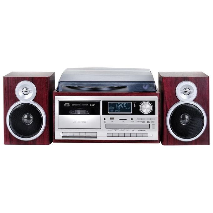 Trevi TT 1072 DAB Sistema Stereo Giradischi con Ricevitore Digitale Dab+ Bluetooth Legno