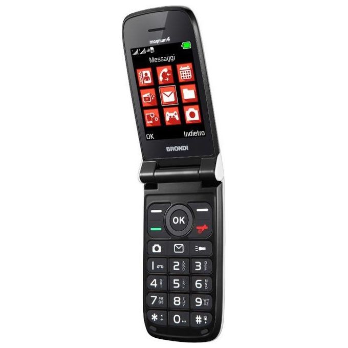 Brondi Magnum 4 Maxi Display Tastiera Fisica Retroilluminata Dual Sim Flip Attivo Bianco