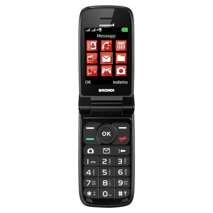 Brondi Magnum 4 Maxi Display Tastiera Fisica Retroilluminata Dual Sim Flip Attivo Rosso - Yeppon