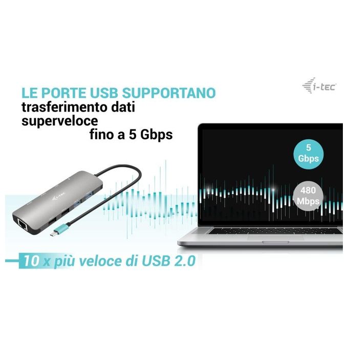 I-Tec Usb-C Metal Nano 2x Display Docking Station  Power Delivery 100 W