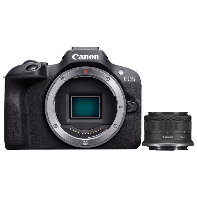 Canon EOS R100 Fotocamera Mirrorless 24MP 4K APS-C con Obiettivo 18-45mm Nero