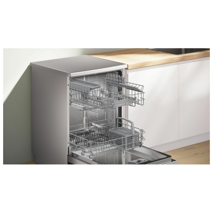 Bosch Serie 2 SMS2HTI02E Lavastoviglie a libera installazione con top removibile 13 coperti Classe D  Rumorosita' 46 dB 5 programmi Home Connect 60 cm Acciaio spazzolato