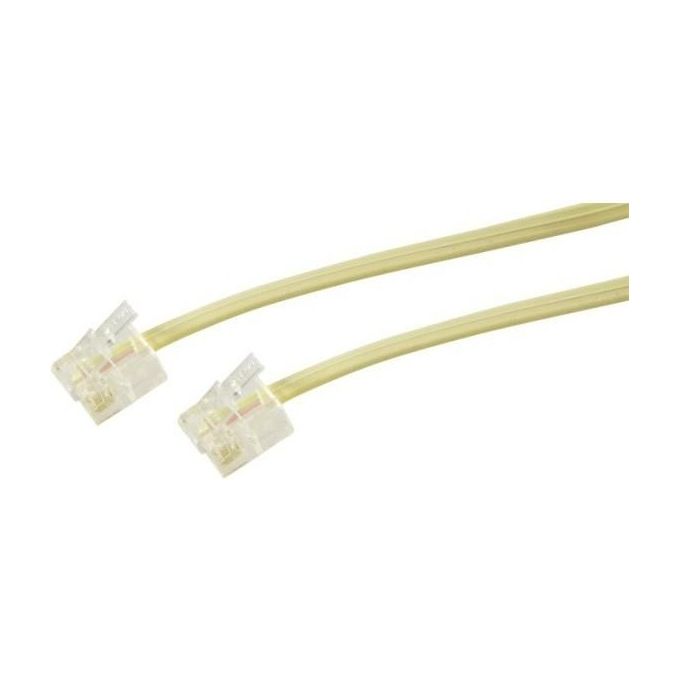 Nuova Video Suono Cavo Telefonico 20-20 Lineare Avorio  2 Spine 6P-4C 2mt
