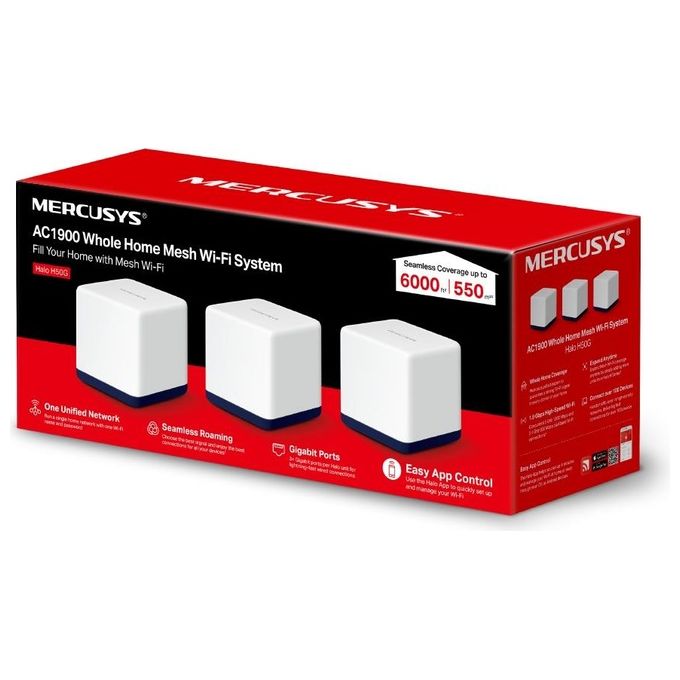 Mercusys HALO H50G(3-PACK) Ac1900 Home Mesh Wi-Fi System