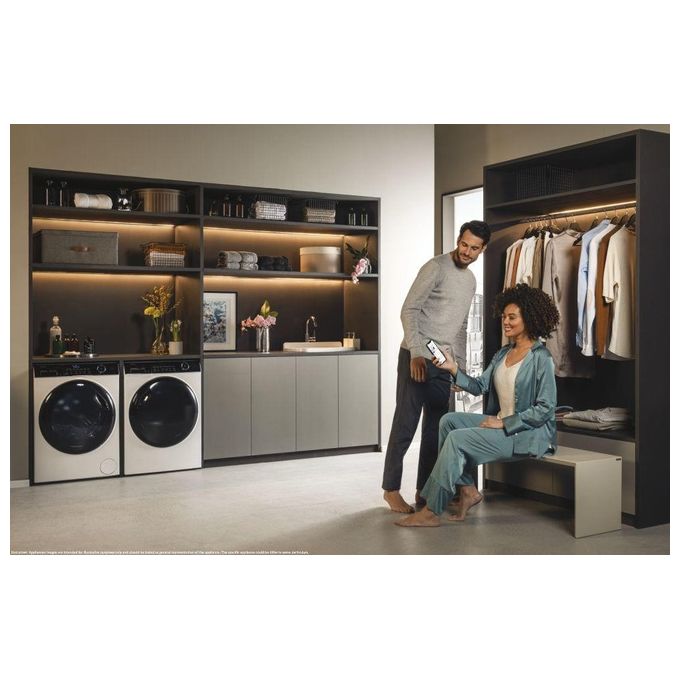 Haier HW100-B14959U1 - Lavatrice Caricamento Frontale 10 kg, 1400 rpm, Classe A, Motore Direct Motion, Vapore, (85x60x58 cm), Bianco