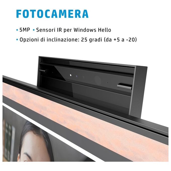 HP E24t G5 – Monitor Touchscreen per PC 23,8″, Risoluzione Full HD 1920×1080, Pannello IPS, Touch a 10 punti, Design Ergonomico con Cornici Sottili, Colore Nero