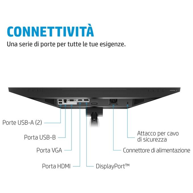 HP E24t G5 – Monitor Touchscreen per PC 23,8″, Risoluzione Full HD 1920×1080, Pannello IPS, Touch a 10 punti, Design Ergonomico con Cornici Sottili, Colore Nero