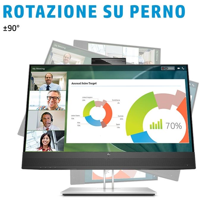 HP E24t G5 – Monitor Touchscreen per PC 23,8″, Risoluzione Full HD 1920×1080, Pannello IPS, Touch a 10 punti, Design Ergonomico con Cornici Sottili, Colore Nero