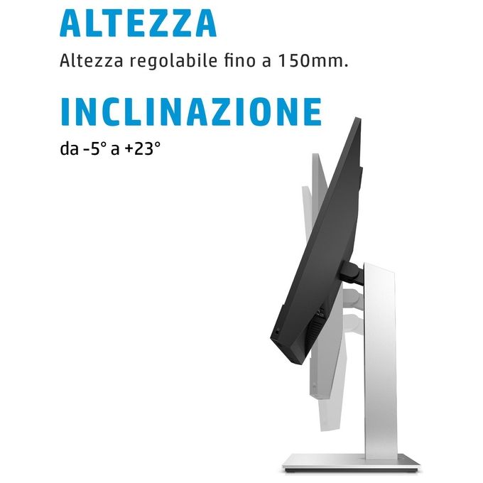 HP E24t G5 – Monitor Touchscreen per PC 23,8″, Risoluzione Full HD 1920×1080, Pannello IPS, Touch a 10 punti, Design Ergonomico con Cornici Sottili, Colore Nero