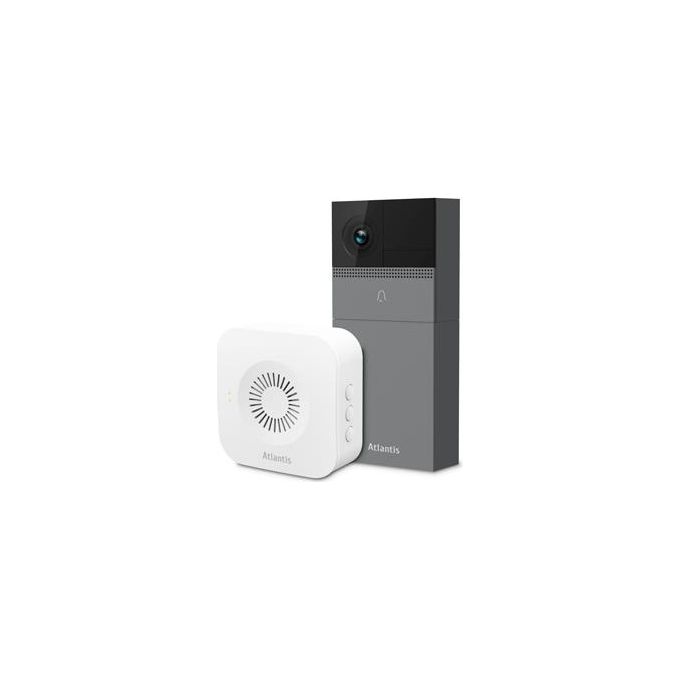 Atlantis CASA Smart VideoCitofono DB910 Wireless da Esterno Telecamera 2MP Full HD Sensore PIR Compatibile Google Home-Nest ed Amazon Alexa Echo Show IR led