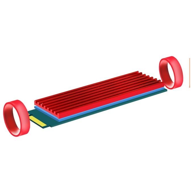 Atlantis Dissipatore per Ssd M.2 Tipo Nvme-Sata 2280 in Alluminio
