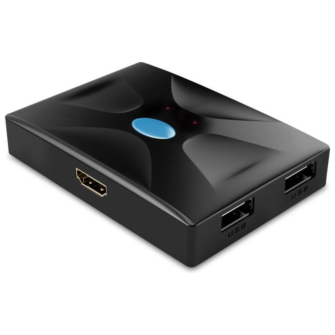 Atlantis Deviatore Kvm Hdmi Switch Usb a 2 Porte con 2 Cavi di Collegamento