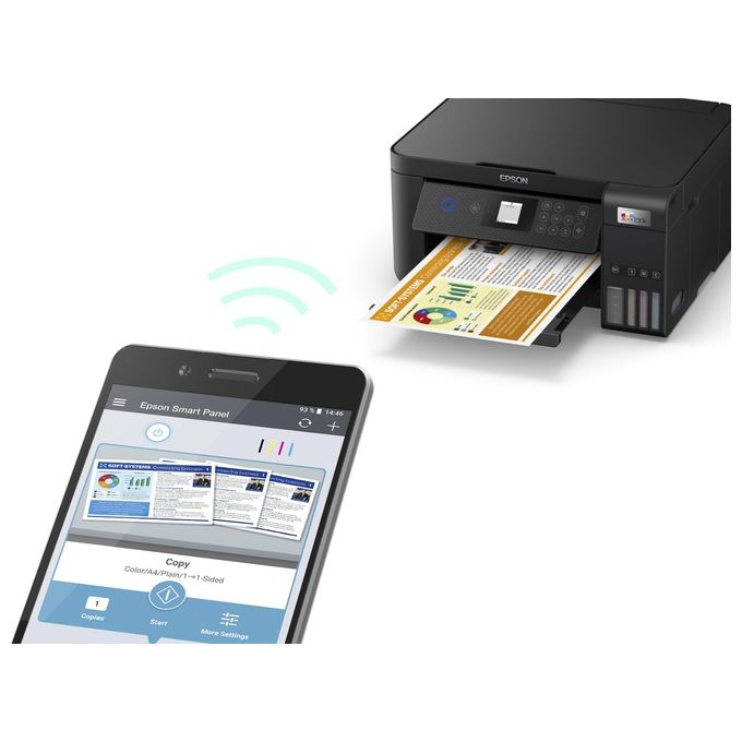 Epson EcoTank ET-2850, Stampante Multifunzione Inkjet A4, Serbatoi Ricaricabili, Wi-Fi