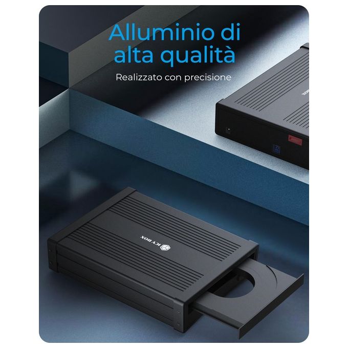 ICY BOX Case Esterno per DVD-Blue Ray SATA da 5.25'' Nero
