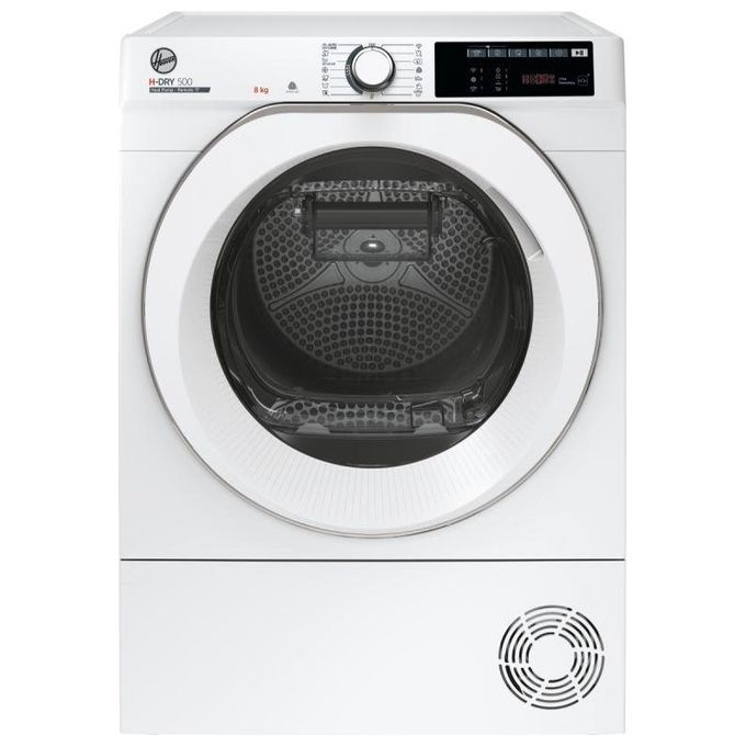 Hoover NDE H8A2TCEXS-S H-Dry 500 - Asciugatrice a pompa di calore 8 kg, Classe A++, connettivita' Wi-Fi + Bluetooth, programma Auto Care, (85x60x59 cm), Bianco