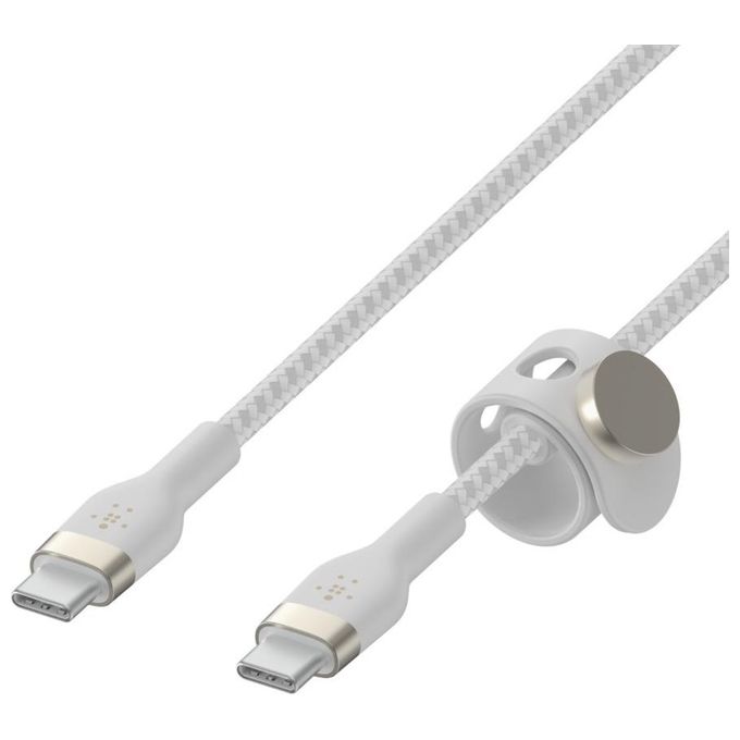 Belkin BoostCharge Pro Flex Cavo Intrecciato Usb-C-Usb-C Fino 60W 3mt Bianco