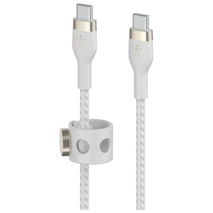 Belkin BoostCharge Pro Flex Cavo Intrecciato Usb-C-Usb-C Fino 60W 3mt Bianco