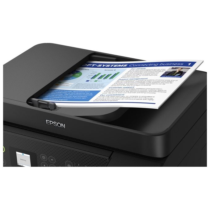 [ComeNuovo] Epson EcoTank ET-4800 stampante A4 (stampa, copia, scansione, fax) ADF, display LCD 3.7cm, USB, Wi-Fi, Wi-Fi Direct, Ethernet, Epson Smart Panel, AirPrint, serbatoi flaconi alta capacita', Nero