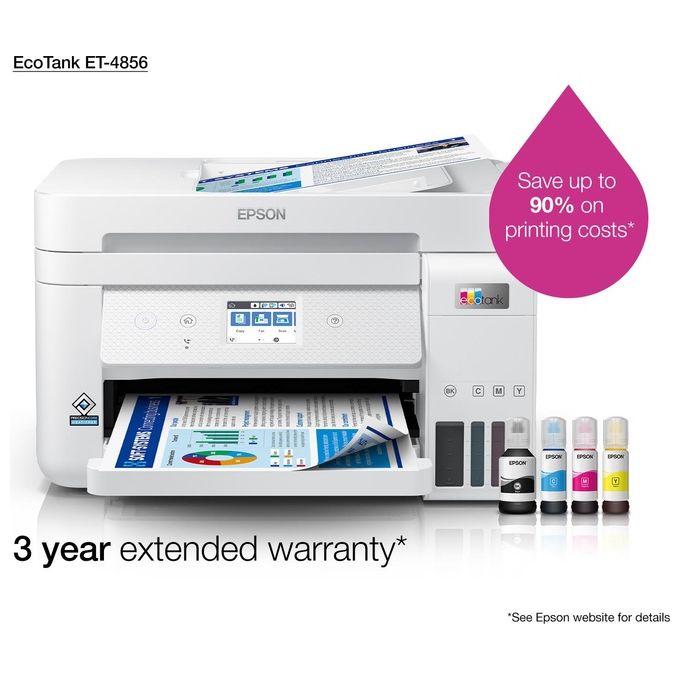 Epson Stampante Inkjet Multifunzione EcoTank ET-4856 Risoluzione 4800 x 1200 DPI A4 Bianca