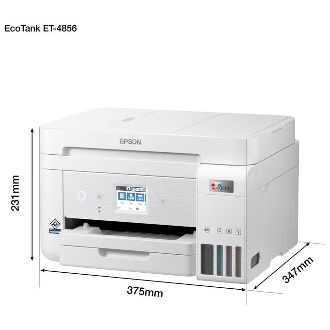 Epson Stampante Inkjet Multifunzione EcoTank ET-4856 Risoluzione 4800 x 1200 DPI A4 Bianca