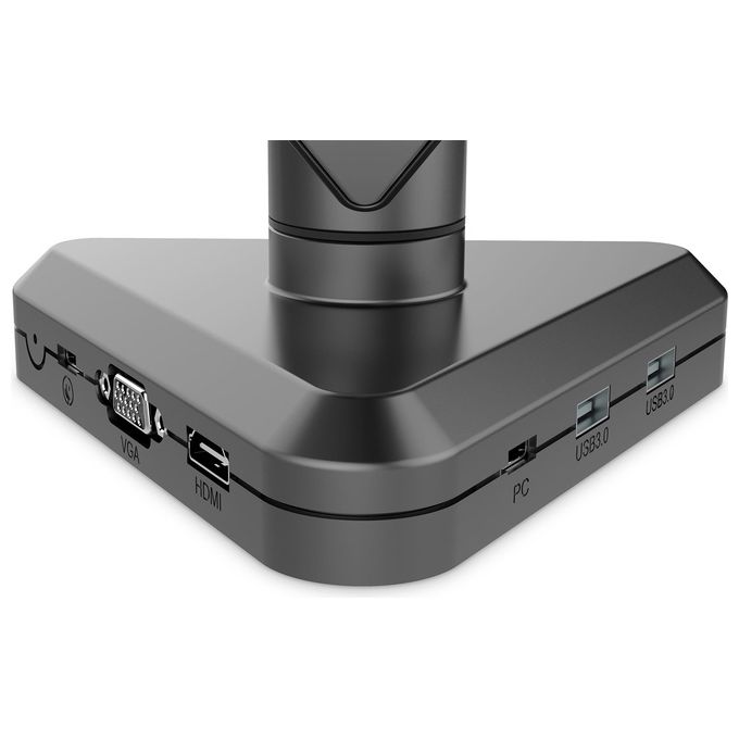 Digitus DA-90405 Supporto per Monitor con Stazione Dock Integrata Rotazione 360° Inclinazione -85°-+15° Altezza Regolabile fino a 46 cm VESA 75x75 100x100 Massimo 9 Kg colore Nero
