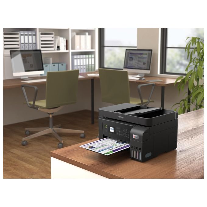 [ComeNuovo] Epson EcoTank ET-4800 stampante A4 (stampa, copia, scansione, fax) ADF, display LCD 3.7cm, USB, Wi-Fi, Wi-Fi Direct, Ethernet, Epson Smart Panel, AirPrint, serbatoi flaconi alta capacita', Nero