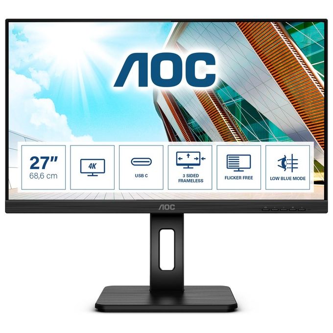 [ComeNuovo] AOC Monitor 27'' LED IPS U27P2CA 3840 x 2160 4K Ultra HD Tempo di Risposta 4 ms