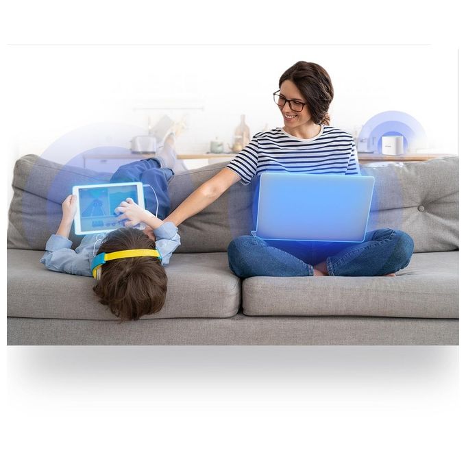 D-Link, Sistema Mesh Wi-Fi EAGLE PRO AI AX1500, Dual-Band, Bianco, 2 Pezzi