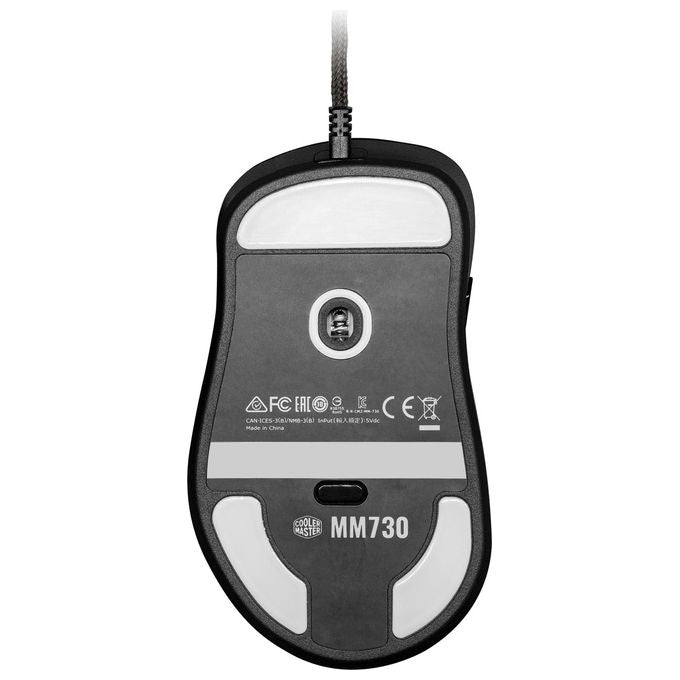 [ComeNuovo] Cooler Master MM730 RGB-LED Mouse Gaming Ultraleggero 48g con Cavo - Sensore Ottico 16K DPI PMW3389, Interruttori Ottici da 70 milioni di Click, MasterPlus+ (32K DPI, Solo PC), Ergonomico - Nero opaco