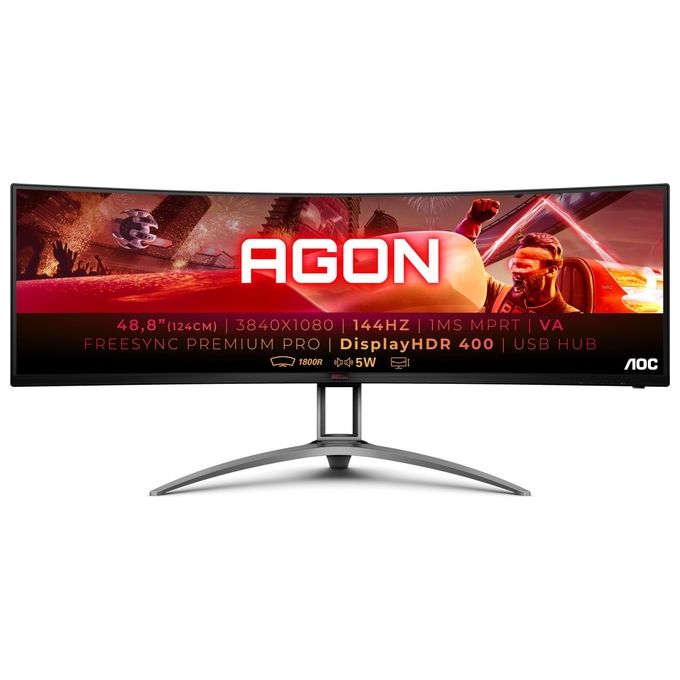 AOC Monitor Curvo Gaming 48.8'' AG493QCX 3840x1080 Pixel Tempo di risposta 4 ms Frequenza di aggiornamento 144 (Hz)