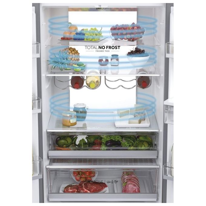 Haier HFW7720ENMB FD 70 Serie 7 - Frigorifero Multidoor 477 L, 200,6 cm, Classe E, 37 dB, No Frost, Wi-Fi, MyZone, Humidity Zone, Nero