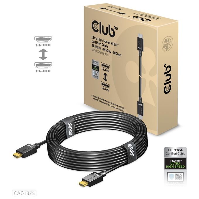 Club3d Cac-1375 Cavo Hdmi 5mt Hdmi Tipo A Standard Nero