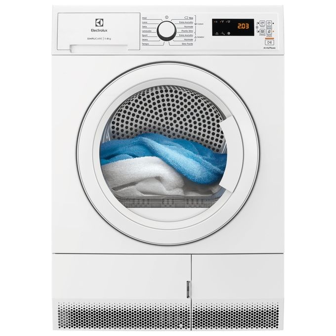 Electrolux EDH4284TOW Asciugatrice a Pompa di Calore Classe energetica A++ Capacita' di carico 8 Kg Tecnologia SimpliCare Display LCD Ecoflow