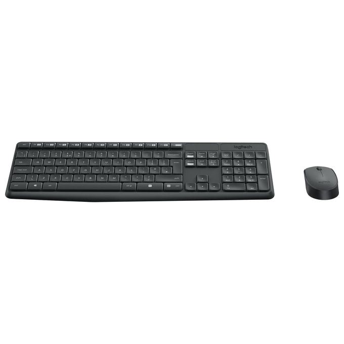 Logitech MK235 Wireless Combo Kit Tastiera e Mouse QWERTY Tastiera Italiana Nero-Antracite