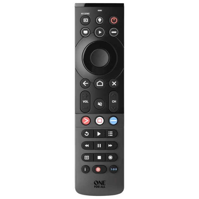 One For All URC7945 Smart Streamer Telecomando Universale per TV DTT DVD-Blu-ray TNT Controllo App Streaming Pulsanti Retroilluminati colore Nero