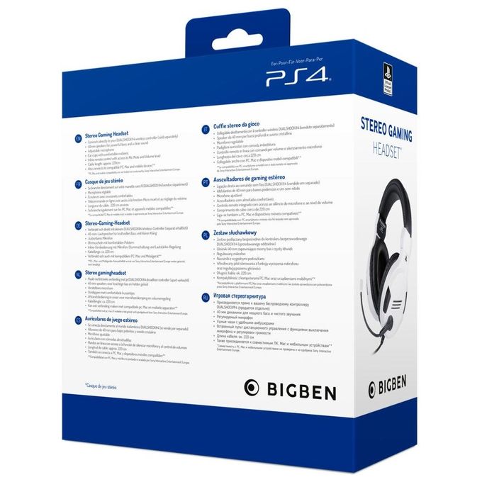 Big Ben Cuffia Gaming con Licenza Ufficiale Ps4 Bianca