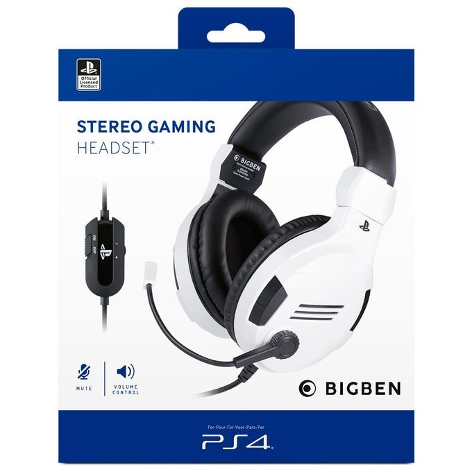 Big Ben Cuffia Gaming con Licenza Ufficiale Ps4 Bianca