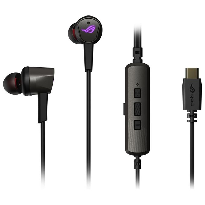 ASUS ROG Cetra II Cuffie da Gioco In-Ear con Microfono a Soppressione Attiva del Rumore Illuminazione Aura Sync RGB e Connettore USB-C