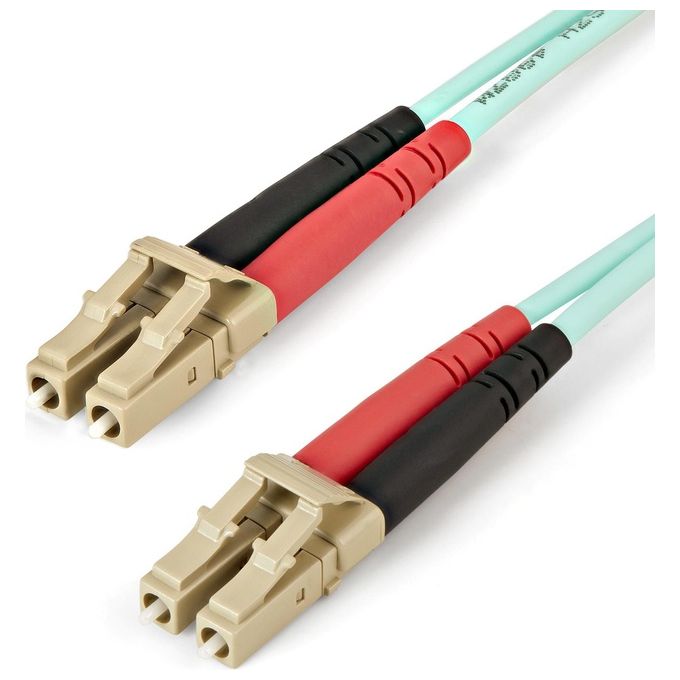 Startech Cavo in Fibra Ottica Multimodale Duplex OM4 LC-LC 100Gb 50-125 LSZH  Turchese da 5mt