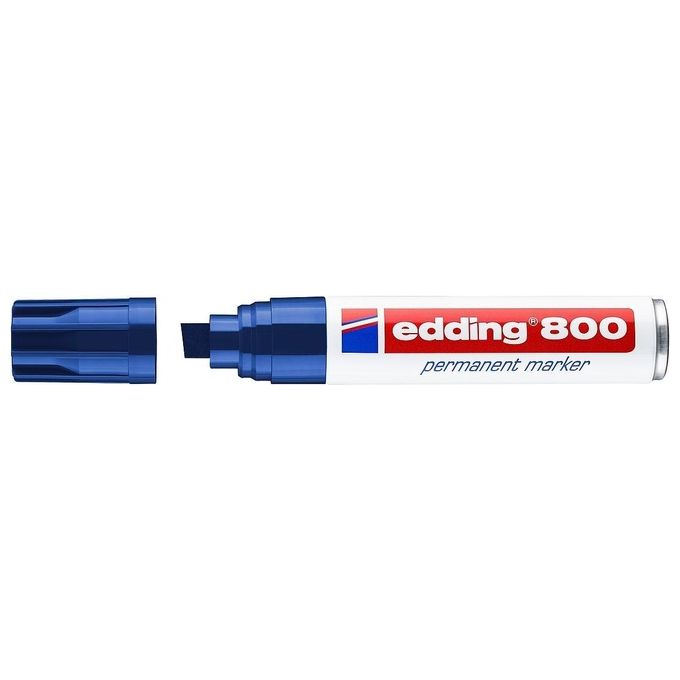 Edding 4-800003 Marcatore Permanente 800 Punta Scalpello 4-12mm Blu